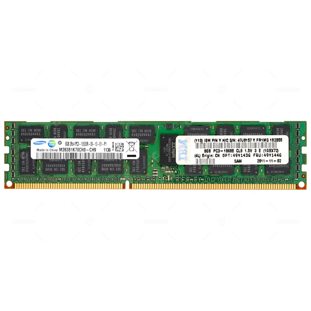 49Y1446 IBM DDR3 8GB 2RX4 PC3L-10600R 1333MHZ RDIMM
